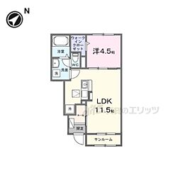 カルムメゾン雅 1LDKの間取図画像