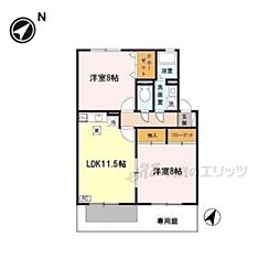 那由多のさとセジュール 2LDKの間取図画像