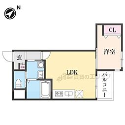 ALEGRIA草津 1LDKの間取図画像