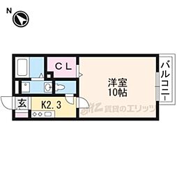 ウエストヴァレー2 1Kの間取図画像