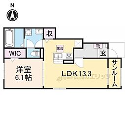 コンフォール水口 1LDKの間取図画像