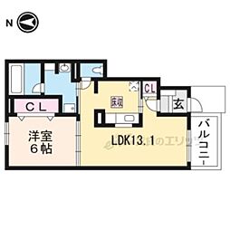 シャン・ノール21 1LDKの間取図画像