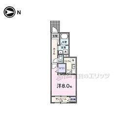エテルノ大成 H&Z 1Kの間取図画像