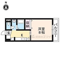ウエストヴィラージュ 1Kの間取図画像