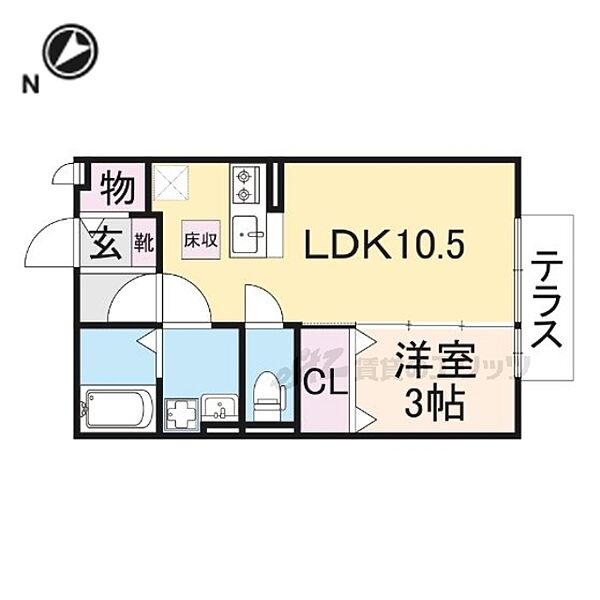 滋賀県彦根市東沼波町(賃貸アパート1LDK・1階・33.61㎡)の写真 その2