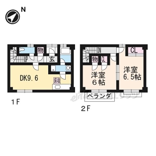 滋賀県栗東市岡(賃貸テラスハウス2LDK・1階・59.89㎡)の写真 その2