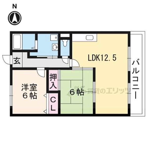 滋賀県野洲市市三宅(賃貸マンション2LDK・3階・53.00㎡)の写真 その2