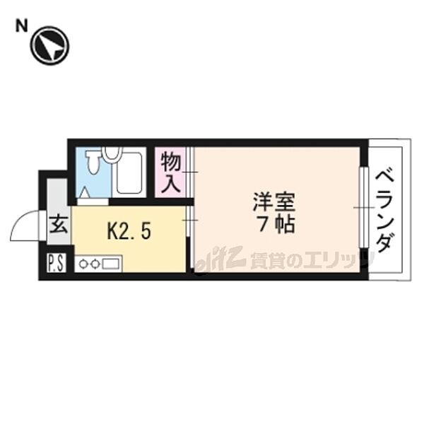 滋賀県草津市上笠３丁目(賃貸マンション1K・2階・21.00㎡)の写真 その2