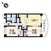 滋賀県草津市笠山２丁目（賃貸マンション2LDK・6階・56.57㎡） その2