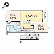 滋賀県東近江市建部日吉町（賃貸アパート2LDK・2階・59.58㎡） その2