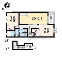 ポート　リジェールI 201 ｜ 滋賀県愛知郡愛荘町野々目（賃貸アパート2LDK・2階・57.02㎡） その2