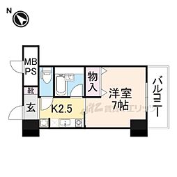 JR東海道・山陽本線 南彦根駅 徒歩9分の賃貸マンション 3階1Kの間取り
