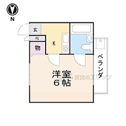 サークルハウス 1階1Kの間取り