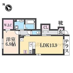 近江鉄道近江本線 ひこね芹川駅 徒歩3分の賃貸アパート 1階1LDKの間取り