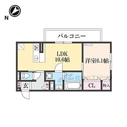D-ROOM守山3丁目（仮称） 2階1LDKの間取り