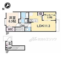 Ｏａｋ・Ｓｅｒｉｏ 2階1LDKの間取り