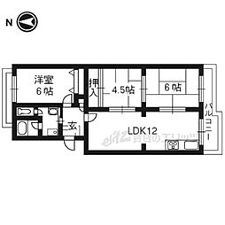 サンハイム瀬田 4階3LDKの間取り