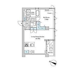 Casa Albore 5階1LDKの間取り