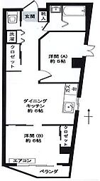 ファーストパークレジデンス 5階2DKの間取り