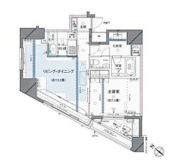 ピアース乃木坂 1LDKの間取図画像