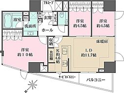 ウェリス高輪 3LDKの間取図画像