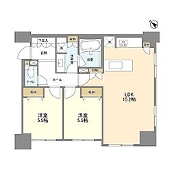 LaSante五反田 2LDKの間取図画像