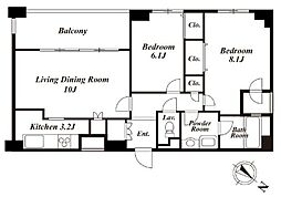 ISハイツ 2LDKの間取図画像