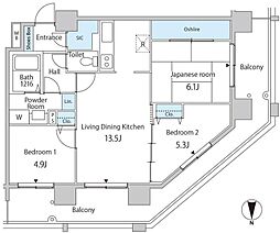 セルリアンホームズ勝どき 3LDKの間取図画像