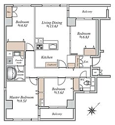 グリーンホームズ・1 4LDKの間取図画像