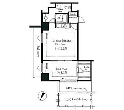 ELSTANZA白金 1LDKの間取図画像