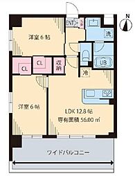 Yunパーク木場 2LDKの間取図画像