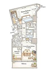 三田ガーデンヒルズ NORTH HILL 2LDKの間取図画像