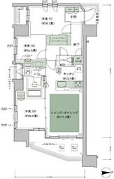 シティタワー品川パークフロント 3LDKの間取図画像