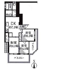 メイプル潮見 3DKの間取図画像