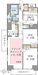 Brilliaist東雲キャナルコート 2SLDKの間取図画像
