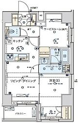 ジェノヴィア東日本橋駅前グリーンヴェール 1SLDKの間取図画像