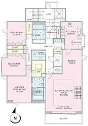 パシフィックハウス麻布台 3LDKの間取図画像