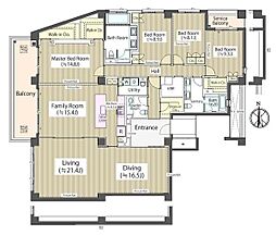 ガーデン高輪 4LDKの間取図画像