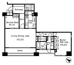 パークアクシス南麻布 1SLDKの間取図画像