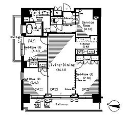 ParkAxis辰巳STAGE 3SLDKの間取図画像
