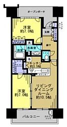東京フロントコートデッキウイング 2LDKの間取図画像
