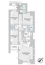 ザ・グランクラッセ日本橋イースト 2SLDKの間取図画像
