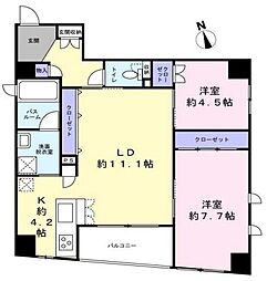 グリーンパーク日本橋アペゼ 2LDKの間取図画像