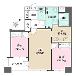 ルミネ東京ベイフロント 2LDKの間取図画像