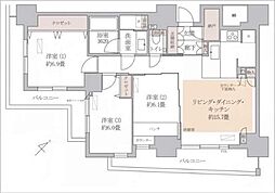 レフィール築地レジデンス 3LDKの間取図画像
