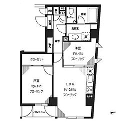 crea白金高輪 2LDKの間取図画像