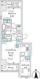 ジオエント秋葉原 2LDKの間取図画像