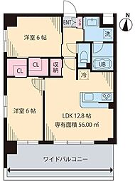 Yunパーク木場 2LDKの間取図画像