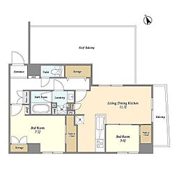 AZURETERRACE門前仲町 2LDKの間取図画像