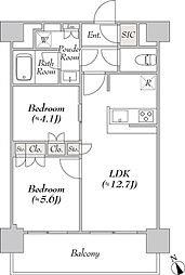 ウエリスアーバン水天宮前 2LDKの間取図画像